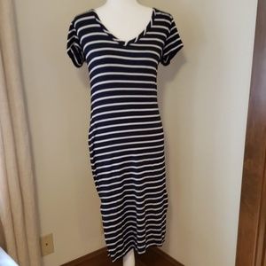 Amour Vert Striped Midi Dress
